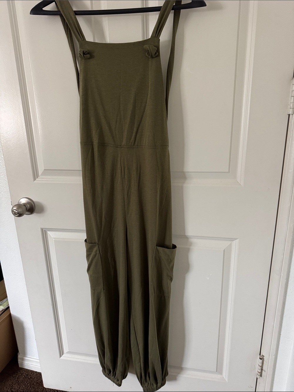 Olive Green Women's Casual Pocket Jumpsuit